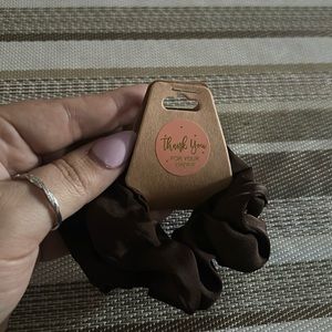 Brown Satin Scrunchies - 2 pack
